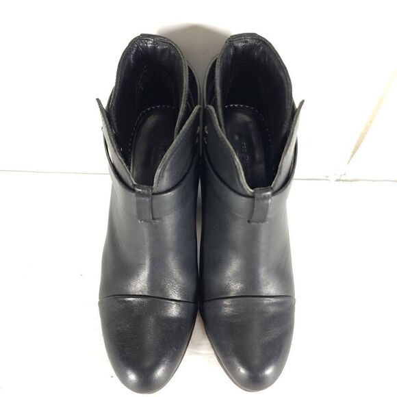 RAG & BONE Women's Harrow US7,5 EU37,5 Black Leather Strappy Ankle Booties Boot - Picture 3 of 14